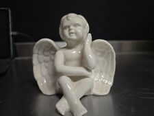 White Ceramic Cherub/Angel Sitting   3.5