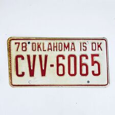 1978 United States Oklahoma Oklahoma Is OK Passenger License Plate CVV-6065 picture
