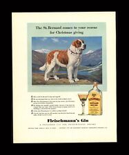 1940 Fleischmann's Gin Edwin Megargee Art St. Bernard Vintage Magazine Print Ad picture