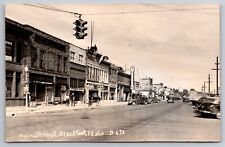 Main Street Blackfoot Idaho Bar Coca Cola Sign Old Cars 1947 Real Photo RPPC picture