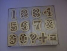 Vintage 13 piece Numbers Cookie Cutter Set Boxed 1985 Heavy Duty Plastic picture