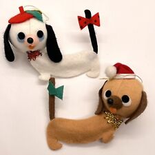 Vintage Foam/Felt Christmas Ornaments 2 Dog Puppy Animal MCM Japan picture