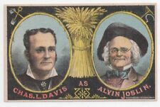 1890s Theatrical Comedy Trade Card Chas Davis as Alvin Joslin Strobridge Printer picture
