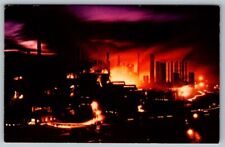 Postcard Birmingham Alabama Steel Industry at Night picture
