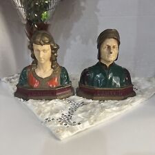Vintage 1920's Armor Bronze Co. Spelter Bookends Dante & Beatrice Nice picture