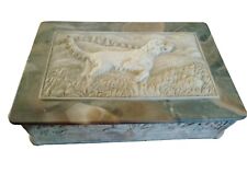 mens jewelry box vintage Genuine Incolay Stone picture
