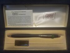 Vintage Cross Ballpoint Pen, Black with Shamrock / Clover on gold clip. picture