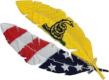 Feather Dont Tread On Me Gadsden USA Flag Patriotic Patch |IRON ON OR SEW  4