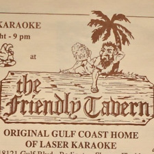 1980s The Friendly Tavern Laser Karaoke Song Menu Gulf Blvd Redington Shores #2 picture