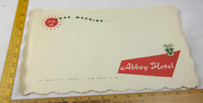 Abbey Hotel New York 151st st. 1950s paper placemat picture