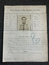1908 Robbery Wanted poster flyer photo San Quintin Prison eye twitch uniform picture