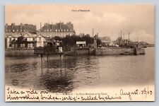 St Malo Brittany France Emerald Coast Rolling Bridge & The Dock ANTIQUE Postcard picture