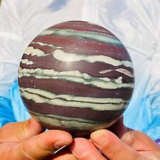 3.64LB Large Natural Red Zebra Stone Jasper Crystal Quartz Sphere Ball Healing picture
