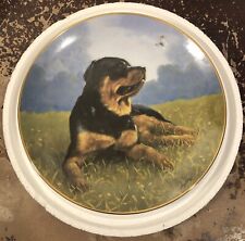 Vintage Afternoon Delight By John Silver Glass Plate Collection Rottweiler B1899 picture