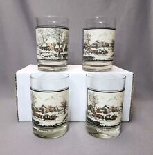 Vintage Arby's Currier & Ives Holiday Collector Series Glasses Set of 4 Tumblers picture