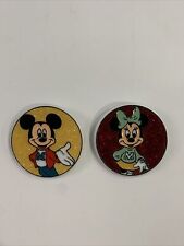 Vintage Rare Walt Disney Mickey/Minnie Mouse Yellow/Red Sparkle  2 1/2” 🏰🎉💥 picture