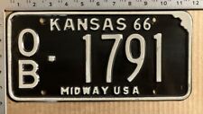 1966 Kansas license plate OB 1791 YOM DMV Osborne high grade 10596 picture