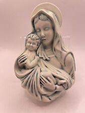 Mother Mary Holding Baby Jesus Ceramic Wall Hanging Vintage Signed picture