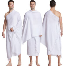 Muslim 2Pcs Set White Ihram Ehram Ahram Men Umrah Towels Arab Islamic Clothes picture