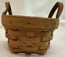 ❤️Longaberger 1995 Thyme Booking Basket~2 Leather Handles Excellent 4.5”x3.25” picture