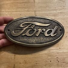 Ford Plaque Sign SOLID BRASS Patina Hotrod Mustang F150 Car Truck Auto Collector picture