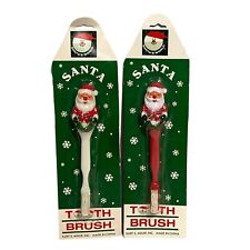 Vintage Kurt Adler Santa Claus Tooth Brush Set Of 2 NOS Holiday Christmas picture