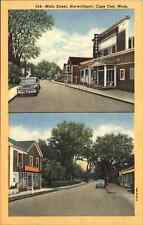 Harwichport Massachusetts MA Main St. c1940s Linen Postcard picture