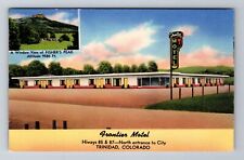 Trinidad CO-Colorado, Frontier Motel Santa Fe Trail Advertising Vintage Postcard picture