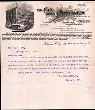 1901 Kansas City Mo - Medical - Dr Coes Private Sanitarium - Letter Head Bill picture
