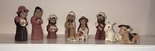 Vintage Ethnic 9 Piece Nativity Set—Peru Tesoro’s Hand Painted Clay Pottery Rare picture
