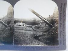 WW1 NAVAL GUN & IT'S PROTECTING FORT SALONIKI SALONICA FRONT KEYSTONE STEREOVIEW picture