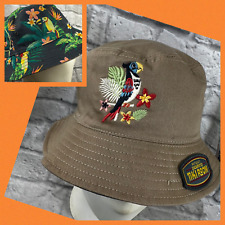 Disney Enchanted Tiki Room Bucket Hat Adult One Size Reversible Tropical Birds picture