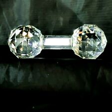 Vintage Faceted Crystal Dumbbell Shaped Paperweight Knife Rest picture