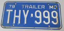 1978 Missouri trailer license plate picture