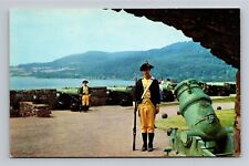 Fort Ticonderoga NY Looking towards Lake Champlain Cannons Vtg Postcard View picture