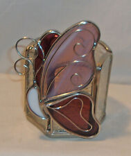 STAINED GLASS BUTTERFLY GLASS CANDLE HOLDER picture