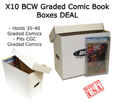 10 BCW High Quality White Boxes For CGC Graded Comics Thick Cardboad Storage NEW picture