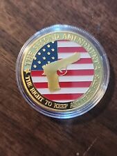 2nd Amendment Pro-Gun Rights Full Color Collectable Coin 24K Gold Plated  picture