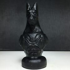 132g Natural Crystal Specimen. Obsidian. Hand-carved. Exquisite Anubis. Healing picture