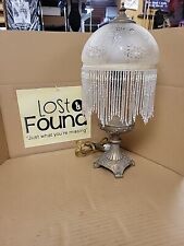 Victorian Style Boudoir Lamp by Cheyenne Frosted Glass Dome Shade Beaded Fringe picture