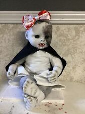 OOAK Creepy Vampire Baby, With Burnt Crackle, Handmade, 20 In , Halloween Prop picture