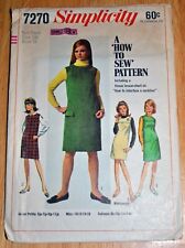 VTG Simplicity Sewing Pattern #7270 Junior & Misses Jumper Size 14S Bust 33 1967 picture