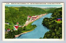 Marshall NC-North Carolina Bird's Eye City & French Broad River Vintage Postcard picture