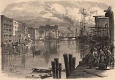 WISCONSIN. Milwaukee River at Milwaukee 1874 old antique vintage print picture picture