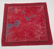 Vintage RED Yellowstone National Park Map Kerchief Bandana Handkerchief picture