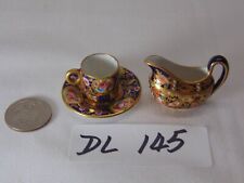 antique Royal Crown Derby miniature fine china creamer cup &  Plate picture
