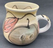 Studio Art Pottery Handcrafted Coffee Mug Cup Fruit Leaves￼ Signed Dailey 12 Oz. picture