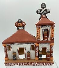  Folk Art Peru Mission Church. Handcrafted And Painted  Clay Pottery.  picture