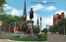 Postcard WI Milwaukee Washington Monument Court of Honor 1956 Vintage PC e4698 picture
