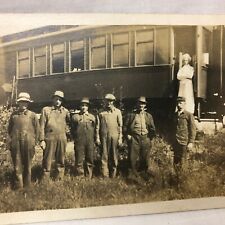 Vintage Real Photo Postcard Train People picture